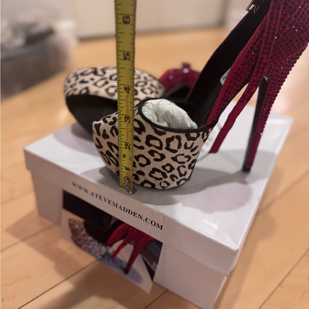 Steve Madden Leopard Print and Red Heels